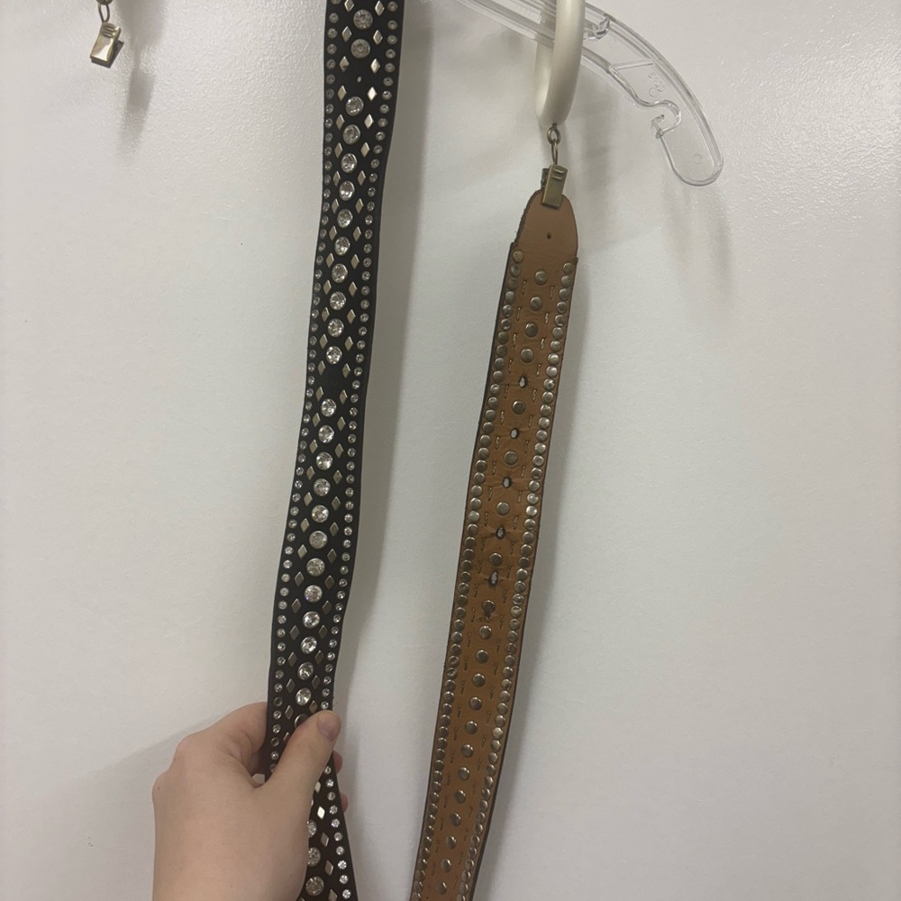 Studded Black and Tan Belt